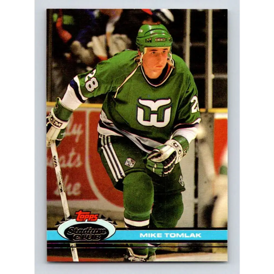 1991-92 Topps Stadium Club #266 Mike Tomlak NM-MT Hartford Whalers Hockey Card Image 1