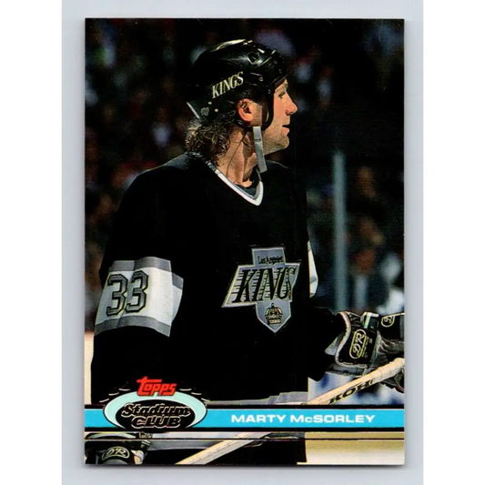 1991-92 Topps Stadium Club #267 Marty McSorley NM-MT Los Angeles Kings Hockey Card Image 1
