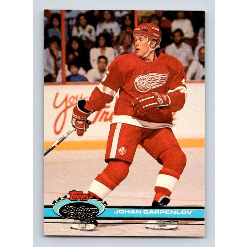 1991-92 Topps Stadium Club #268 Johan Garpenlov NM-MT Detroit Red Wings Hockey Card Image 1