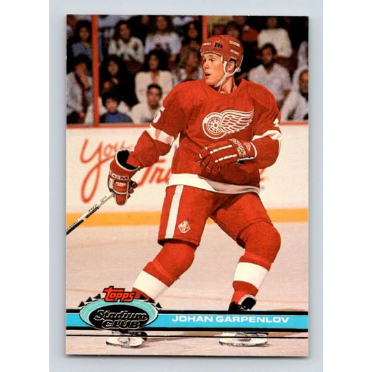 1991-92 Topps Stadium Club #268 Johan Garpenlov NM-MT Detroit Red Wings Hockey Card Image 1