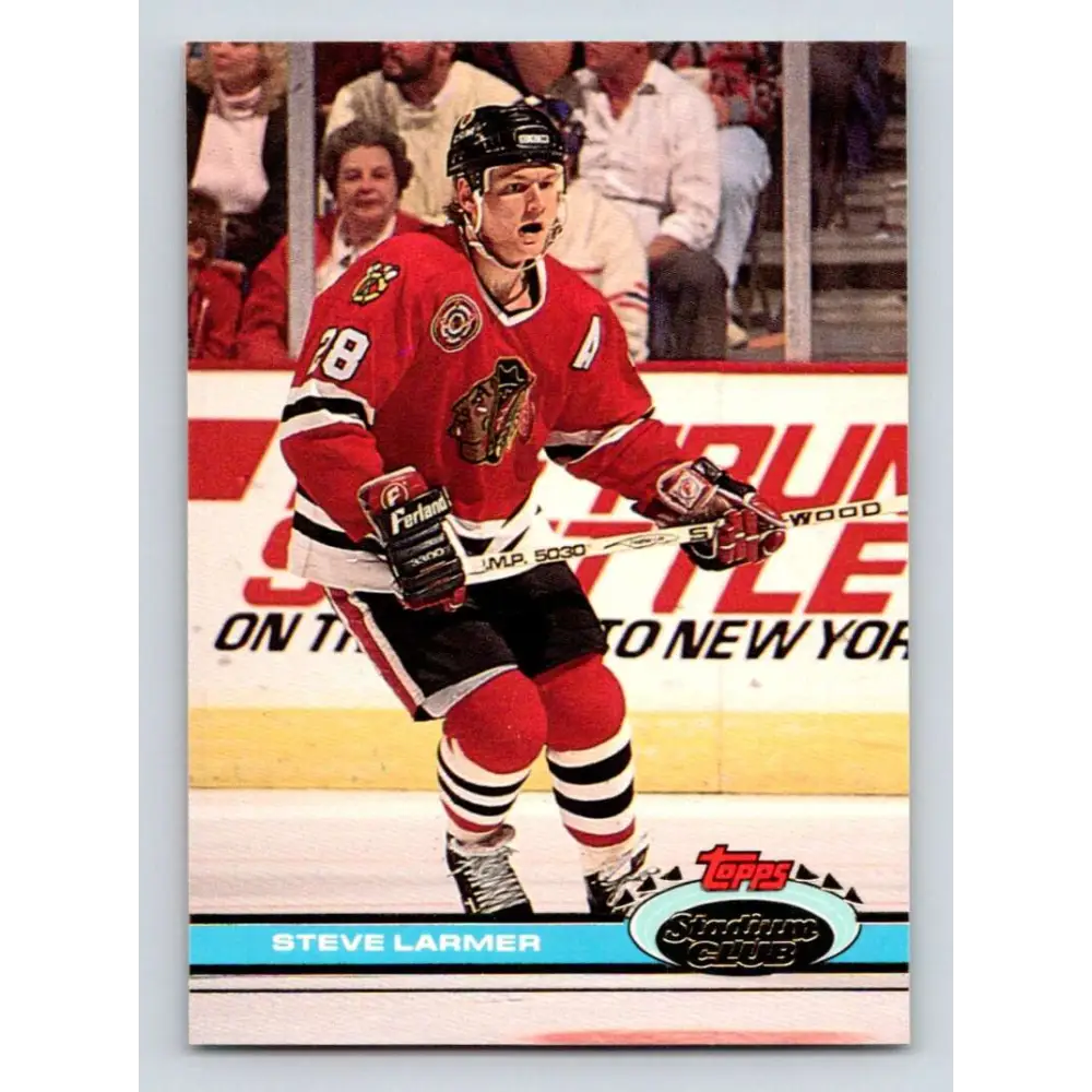 1991-92 Topps Stadium Club #270 Steve Larmer NM-MT Chicago Blackhawks Hockey Card Image 1