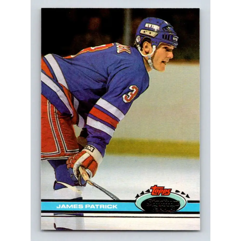 1991-92 Topps Stadium Club #277 James Patrick NM-MT New York Rangers Hockey Card Image 1