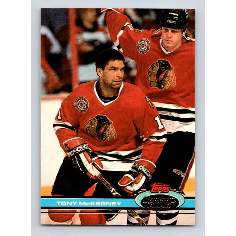 1991-92 Topps Stadium Club #281 Tony McKegney NM-MT Chicago Blackhawks Hockey Card Image 1