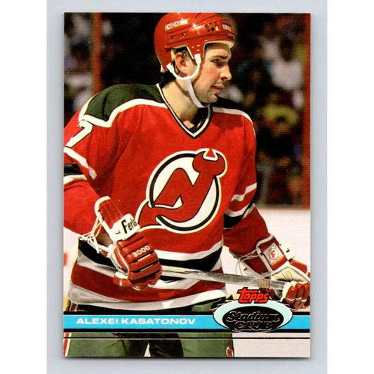 1991-92 Topps Stadium Club #282 Alexei Kasatonov NM-MT New Jersey Devils Hockey Card Image 1