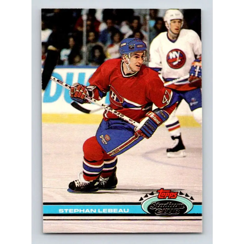 1991-92 Topps Stadium Club #283 Stephan Lebeau NM-MT Montreal Canadiens Hockey Card Image 1