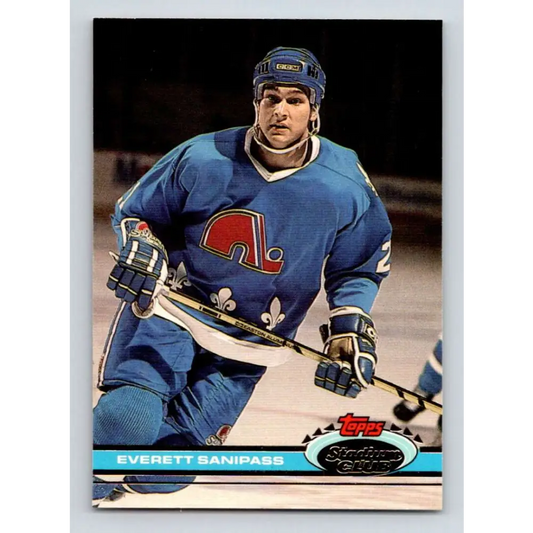 1991-92 Topps Stadium Club #284 Everett Sanipass NM-MT Quebec Nordiques Hockey Card Image 1