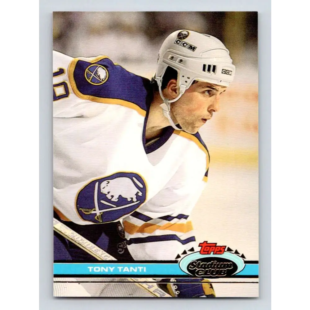 1991-92 Topps Stadium Club #285 Tony Tanti NM-MT Buffalo Sabres Hockey Card Image 1