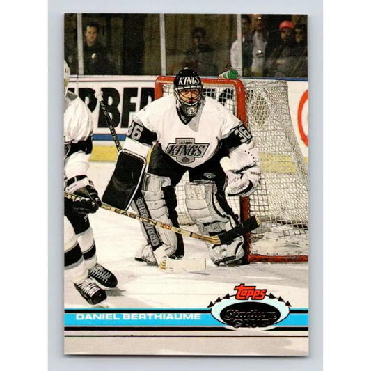 1991-92 Topps Stadium Club #290 Daniel Berthiaume NM-MT Los Angeles Kings Hockey Card Image 1