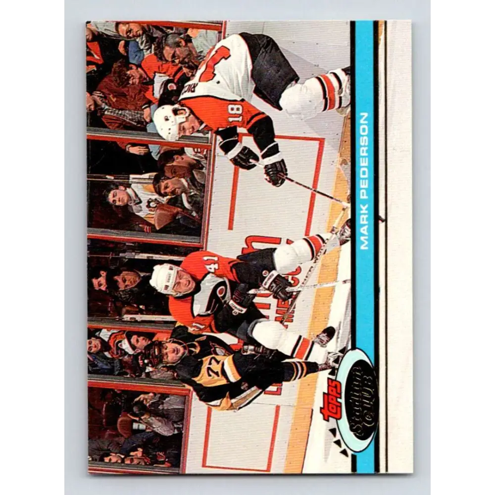 1991-92 Topps Stadium Club #291 Mark Pederson NM-MT Philadelphia Flyers Hockey Card Image 1