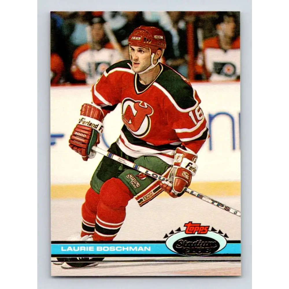 1991-92 Topps Stadium Club #292 Laurie Boschman NM-MT New Jersey Devils Hockey Card Image 1