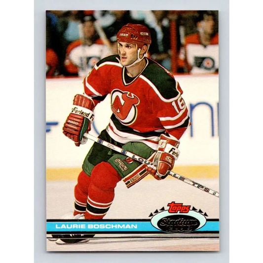 1991-92 Topps Stadium Club #292 Laurie Boschman NM-MT New Jersey Devils Hockey Card Image 1