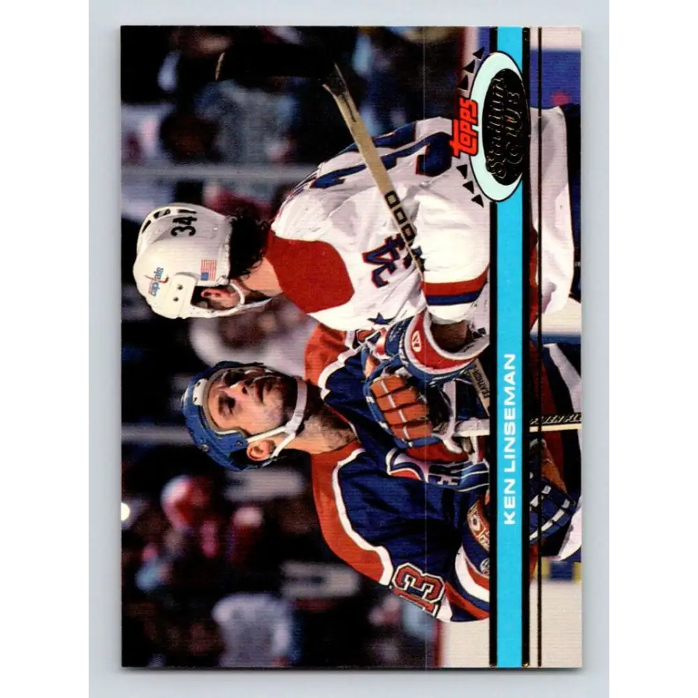 1991-92 Topps Stadium Club #295 Ken Linseman NM-MT Edmonton Oilers Hockey Card Image 1