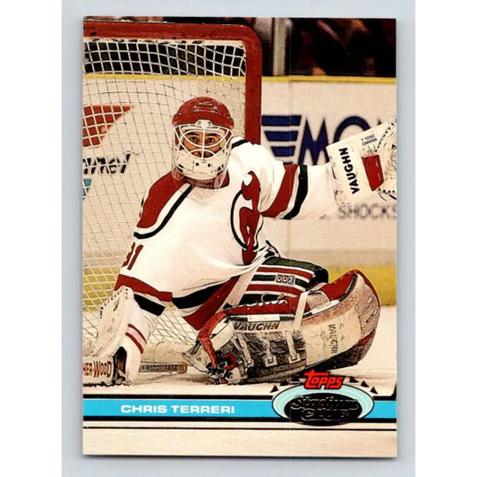 1991-92 Topps Stadium Club #297 Chris Terreri NM-MT New Jersey Devils Hockey Card Image 1