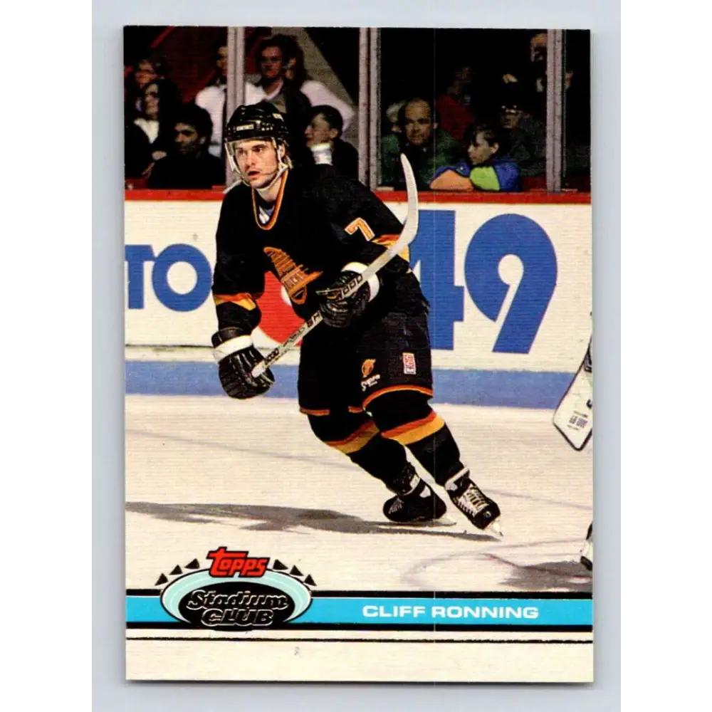 1991-92 Topps Stadium Club #298 Cliff Ronning NM-MT Vancouver Canucks Hockey Card Image 1