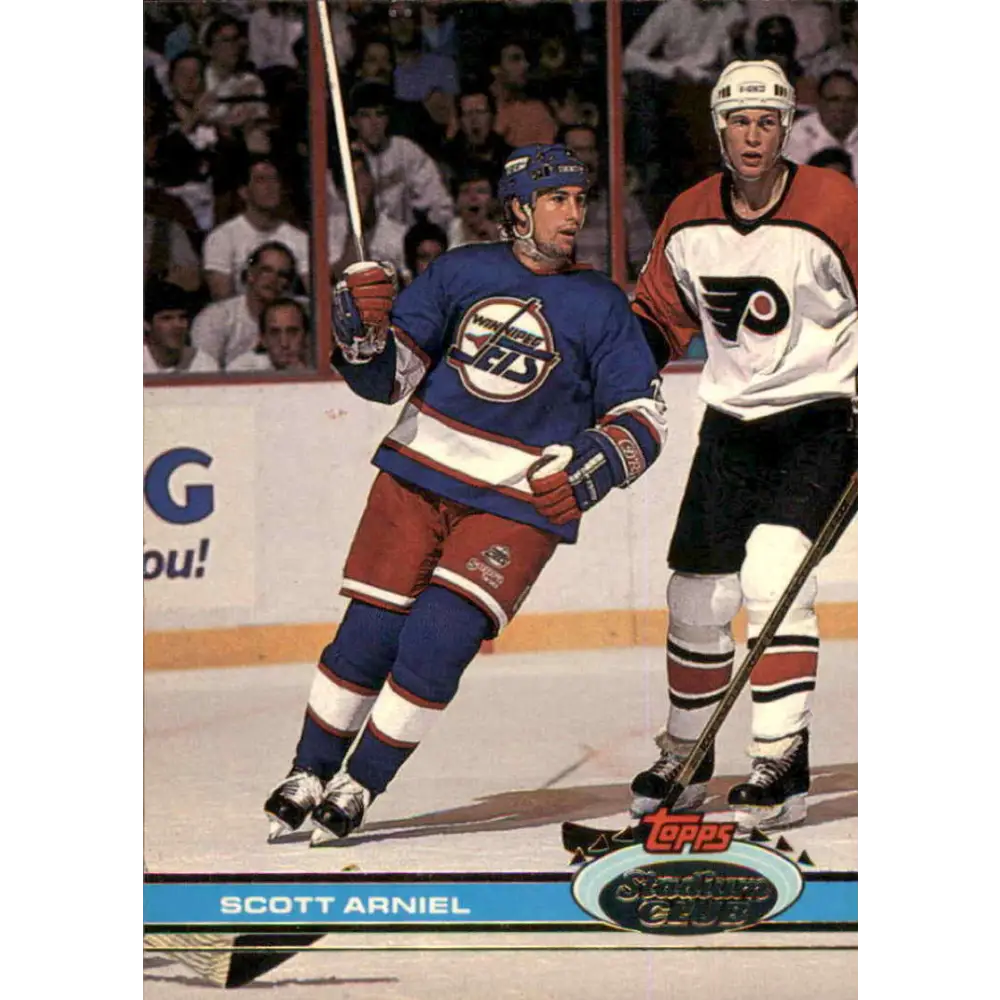 1991-92 Topps Stadium Club #30 Scott Arniel NM-MT Winnipeg Jets Hockey Card Image 1