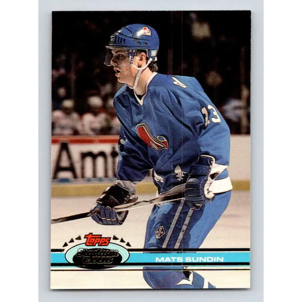 1991-92 Topps Stadium Club #300 Mats Sundin NM-MT Quebec Nordiques Hockey Card Image 1