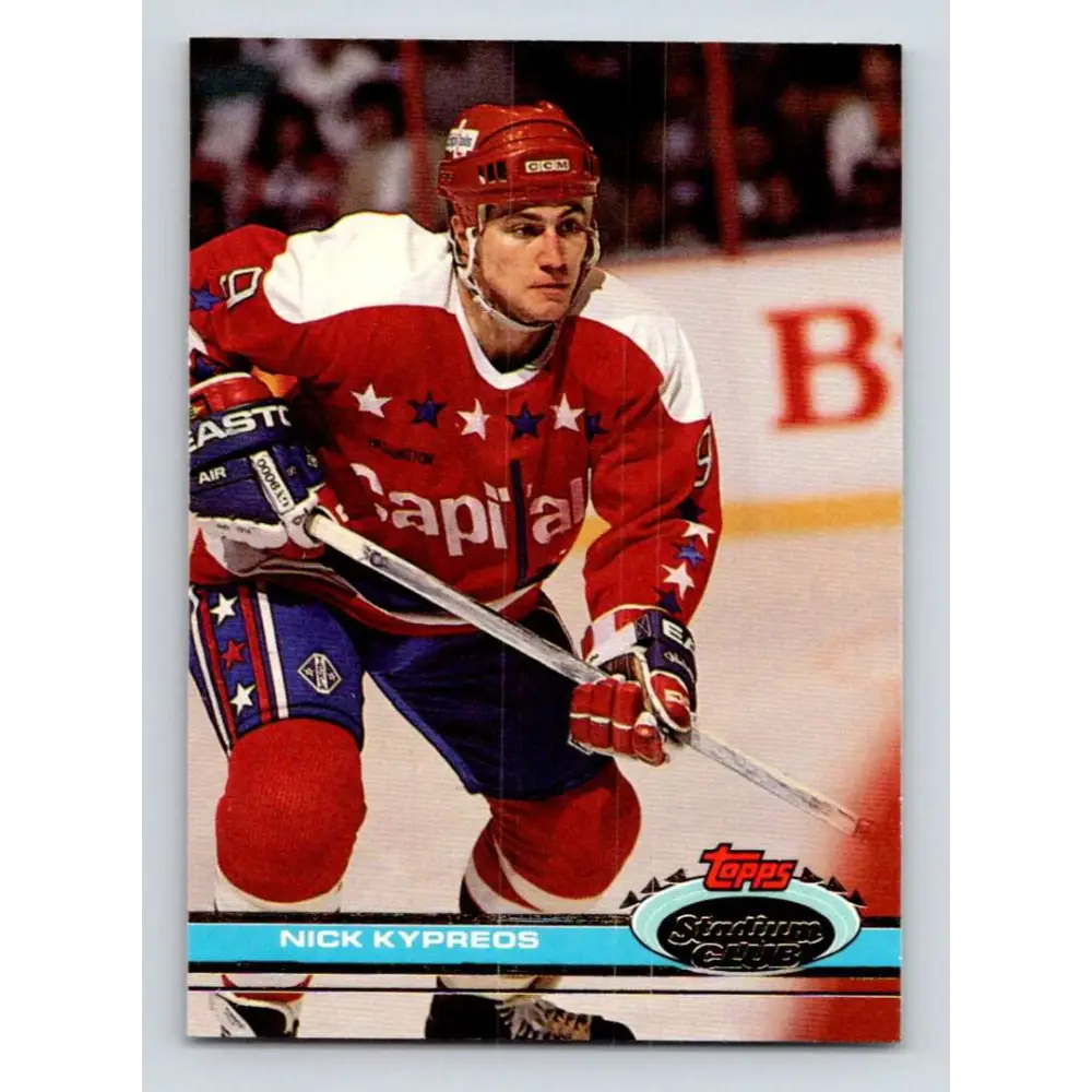 1991-92 Topps Stadium Club #307 Nick Kypreos NM-MT Washington Capitals Hockey Card Image 1
