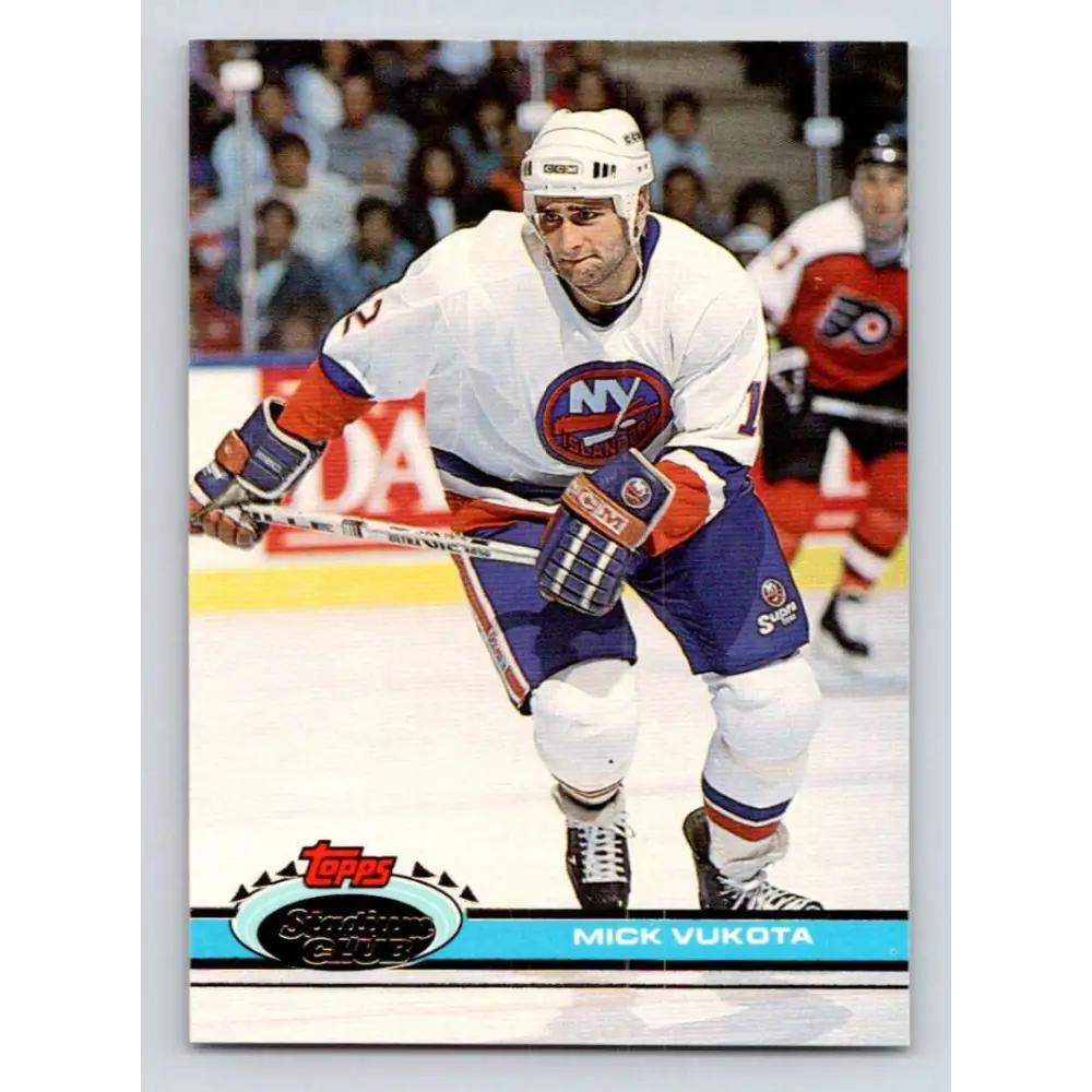 1991-92 Topps Stadium Club #309 Mick Vukota NM-MT New York Islanders Hockey Card Image 1