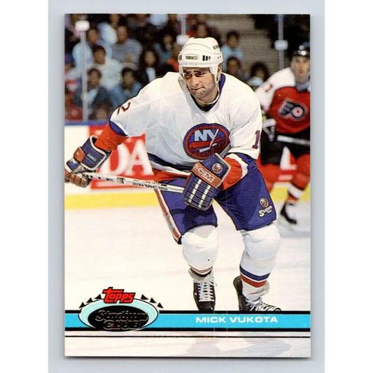 1991-92 Topps Stadium Club #309 Mick Vukota NM-MT New York Islanders Hockey Card Image 1