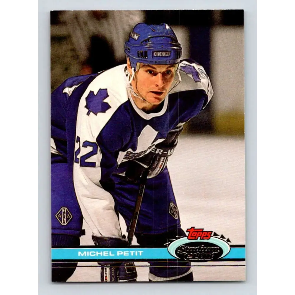 1991-92 Topps Stadium Club #311 Michel Petit NM-MT Toronto Maple Leafs Hockey Card Image 1