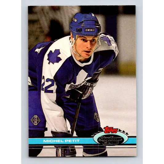 1991-92 Topps Stadium Club #311 Michel Petit NM-MT Toronto Maple Leafs Hockey Card Image 1
