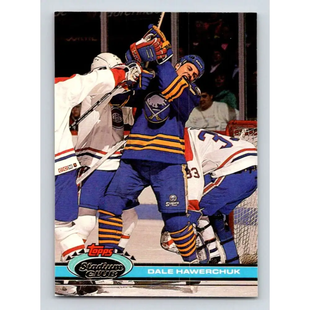 1991-92 Topps Stadium Club #312 Dale Hawerchuk NM-MT Buffalo Sabres Hockey Card Image 1
