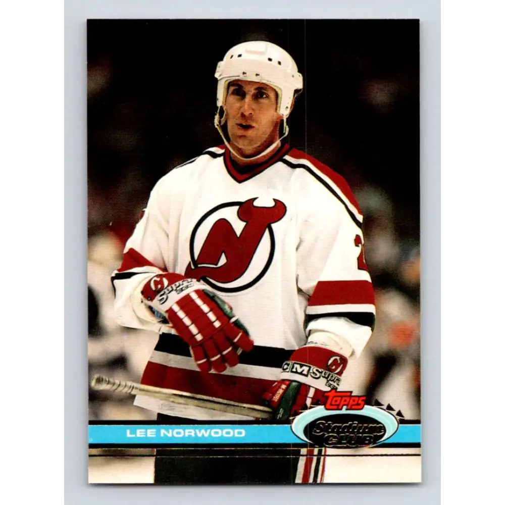 1991-92 Topps Stadium Club #317 Lee Norwood NM-MT New Jersey Devils Hockey Card Image 1