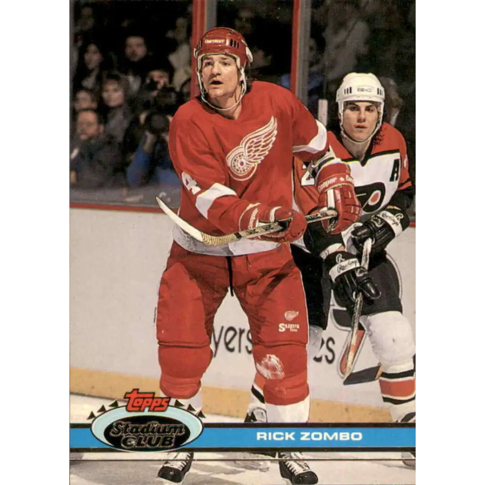 1991-92 Topps Stadium Club #32 Rick Zombo NM-MT Detroit Red Wings Hockey Card Image 1