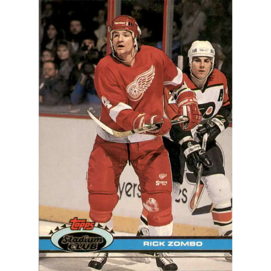 1991-92 Topps Stadium Club #32 Rick Zombo NM-MT Detroit Red Wings Hockey Card Image 1
