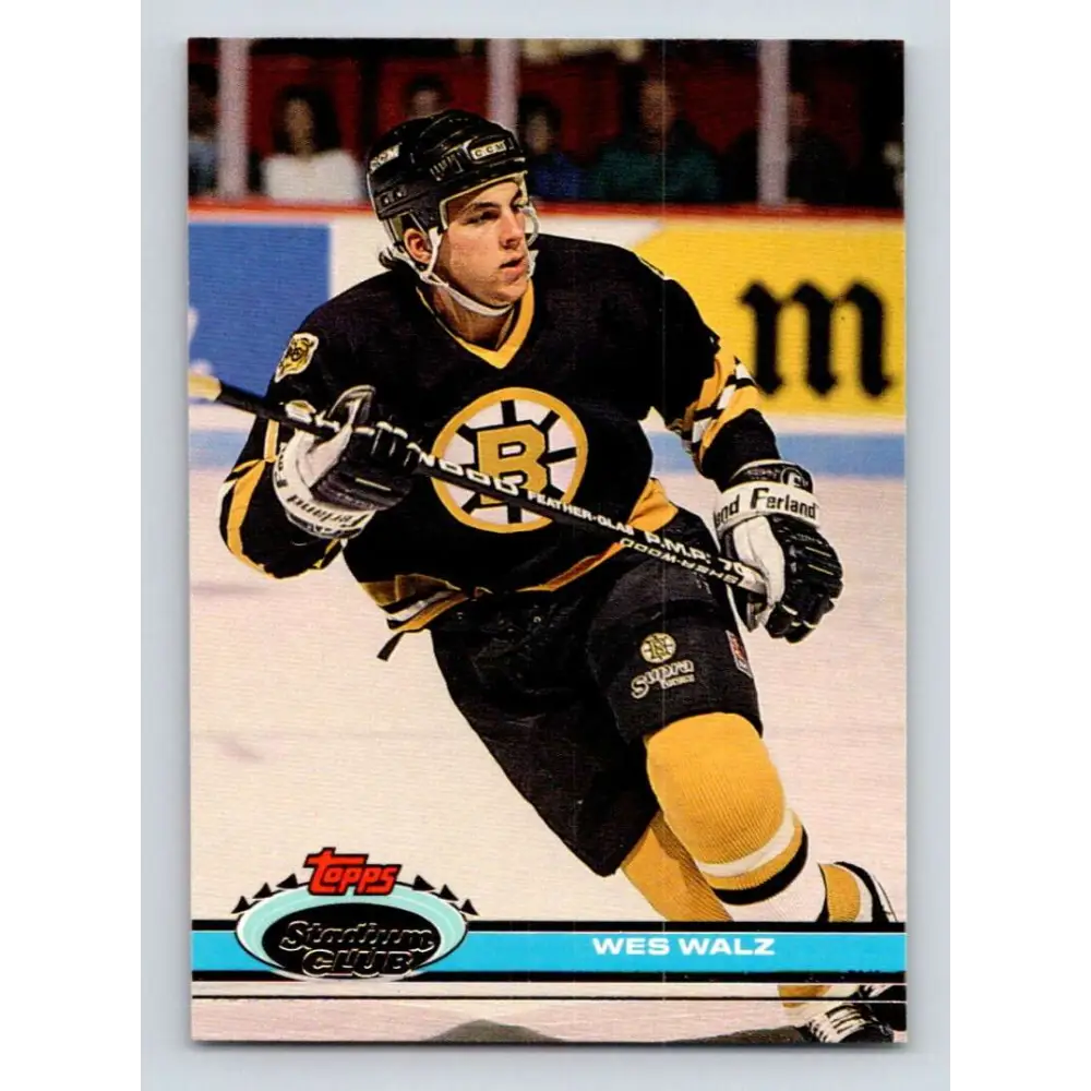 1991-92 Topps Stadium Club #325 Wes Walz NM-MT Boston Bruins Hockey Card Image 1