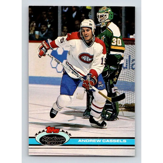 1991-92 Topps Stadium Club #329 Andrew Cassels NM-MT Montreal Canadiens Hockey Card Image 1