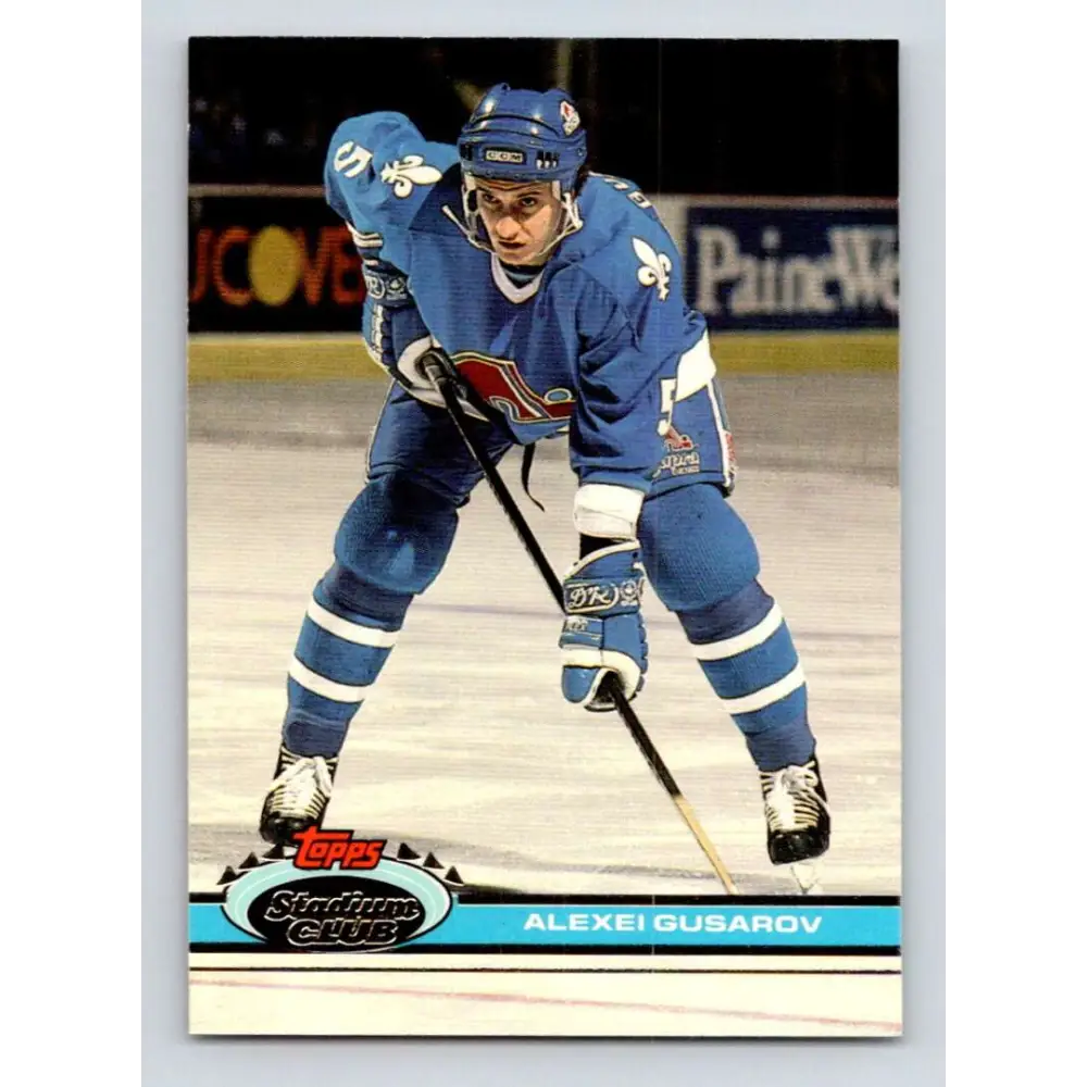 1991-92 Topps Stadium Club #330 Alexei Gusarov NM-MT RC Rookie Quebec Nordiques Hockey Card Image 1