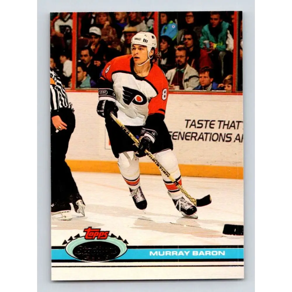 1991-92 Topps Stadium Club #334 Murray Baron NM-MT Philadelphia Flyers Hockey Card Image 1