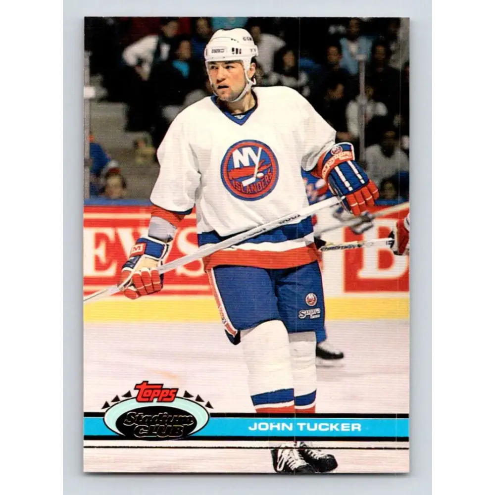 1991-92 Topps Stadium Club #335 John Tucker NM-MT New York Islanders Hockey Card Image 1