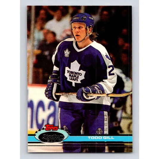 1991-92 Topps Stadium Club #336 Todd Gill NM-MT Toronto Maple Leafs Hockey Card Image 1