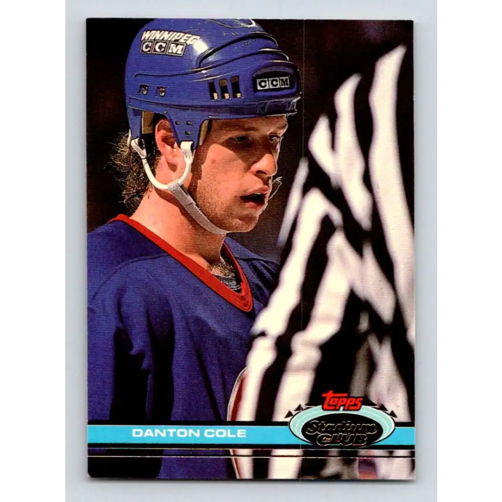1991-92 Topps Stadium Club #342 Danton Cole NM-MT Winnipeg Jets Hockey Card Image 1