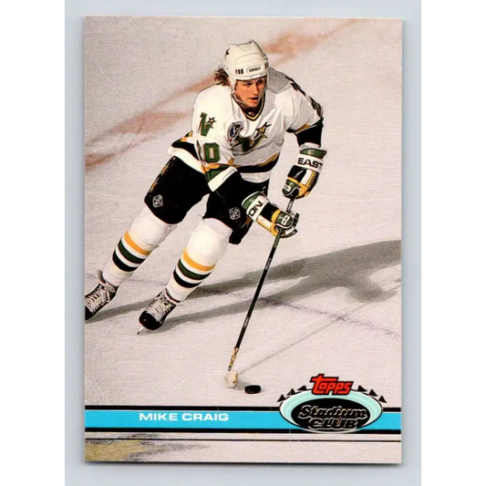 1991-92 Topps Stadium Club #344 Mike Craig NM-MT Minnesota North Stars Hockey Card Image 1