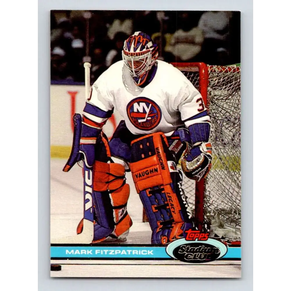 1991-92 Topps Stadium Club #345 Mark Fitzpatrick NM-MT New York Islanders Hockey Card Image 1