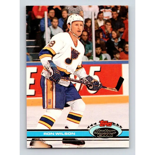 1991-92 Topps Stadium Club #347 Ron Wilson NM-MT St. Louis Blues Hockey Card Image 1
