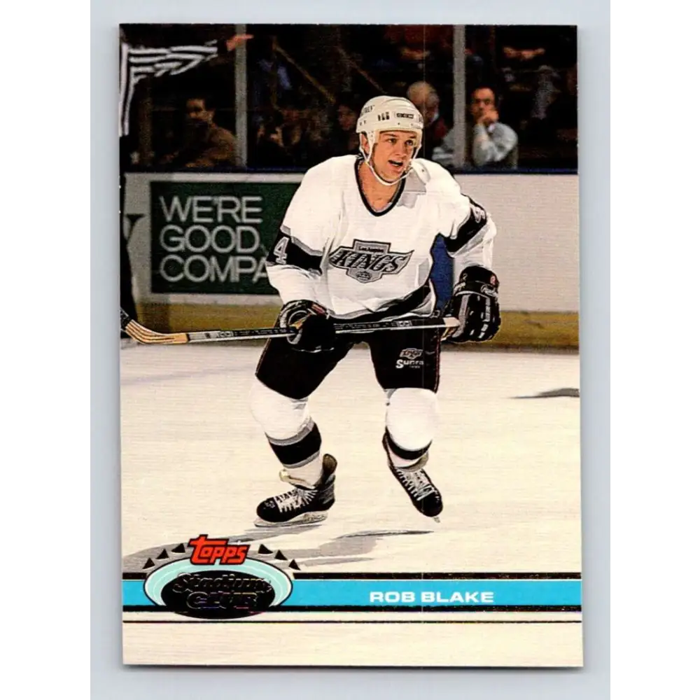 1991-92 Topps Stadium Club #348 Rob Blake NM-MT Los Angeles Kings Hockey Card Image 1