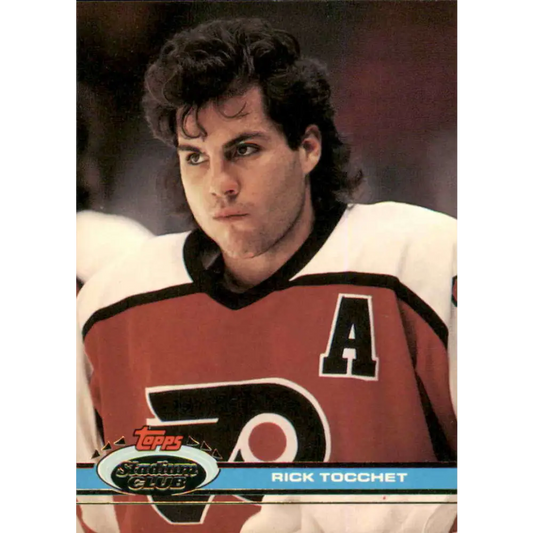 1991-92 Topps Stadium Club #35 Rick Tocchet NM-MT Philadelphia Flyers Hockey Card Image 1