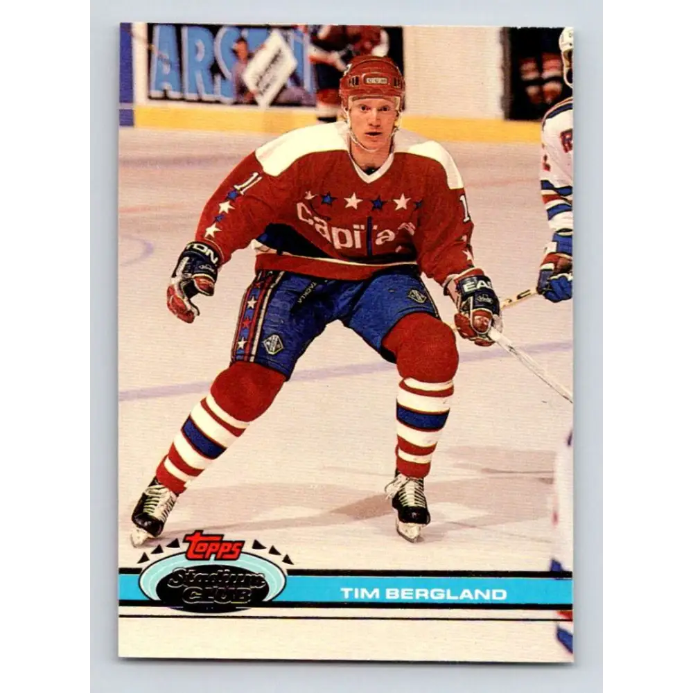 1991-92 Topps Stadium Club #351 Tim Bergland NM-MT Washington Capitals Hockey Card Image 1