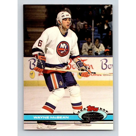 1991-92 Topps Stadium Club #353 Wayne McBean NM-MT New York Islanders Hockey Card Image 1