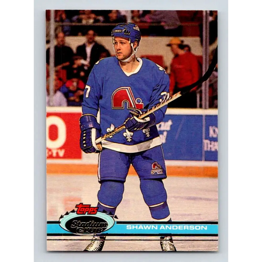 1991-92 Topps Stadium Club #358 Shawn Anderson NM-MT Quebec Nordiques Hockey Card Image 1
