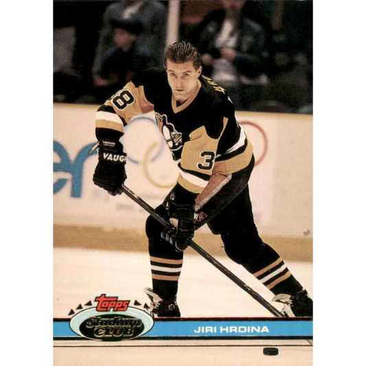 1991-92 Topps Stadium Club #36 Jiri Hrdina NM-MT Pittsburgh Penguins Hockey Card Image 1