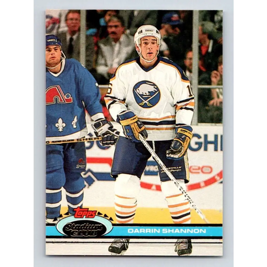 1991-92 Topps Stadium Club #361 Darrin Shannon NM-MT Buffalo Sabres Hockey Card Image 1