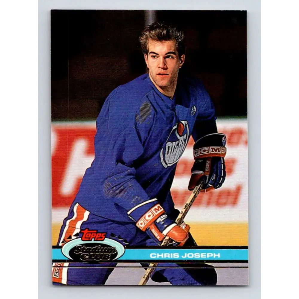 1991-92 Topps Stadium Club #362 Chris Joseph NM-MT Edmonton Oilers Hockey Card Image 1