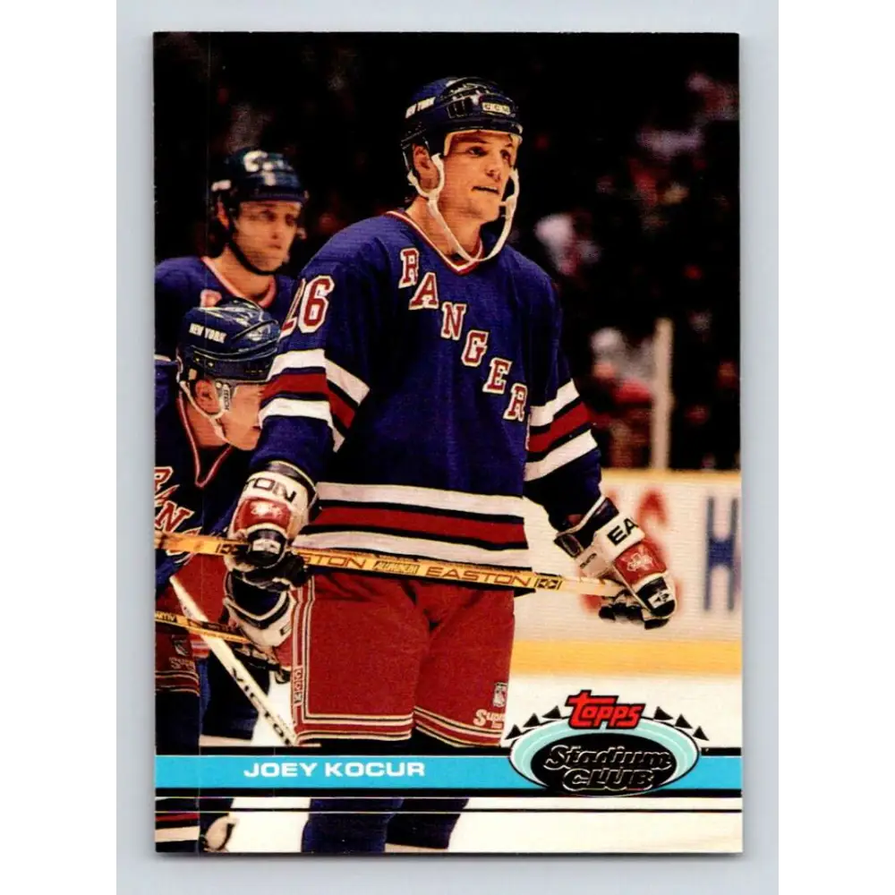 1991-92 Topps Stadium Club #365 Joey Kocur NM-MT New York Rangers Hockey Card Image 1