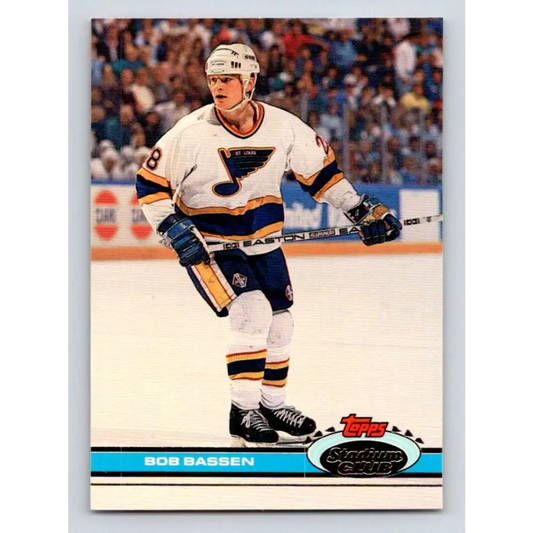 1991-92 Topps Stadium Club #367 Bob Bassen NM-MT St. Louis Blues Hockey Card Image 1
