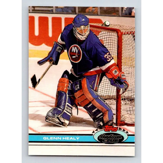 1991-92 Topps Stadium Club #369 Glenn Healy NM-MT New York Islanders Hockey Card Image 1